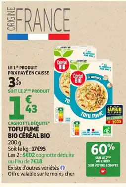 Auchan Tofu fume bio céréal bio offre