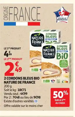 Auchan NATURE DE FRANCE 2 cordons bleus bio offre