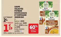 Auchan JARDIN BIO Soupe veloutée potiron patate douce et châtaigne offre
