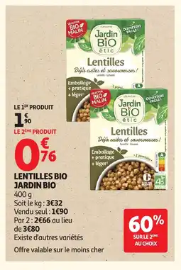 Auchan JARDIN BIO Lentilles bio offre
