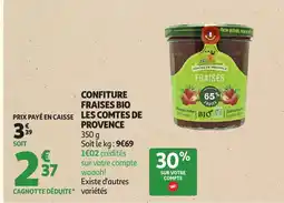 Auchan Confiture fraises bio les comtes de provence offre