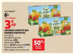 Auchan POM'POTES Gourdes compote bio pommes offre