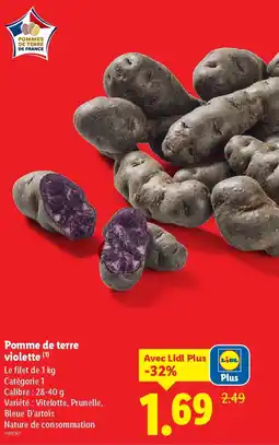 Lidl Pomme de terre violette offre