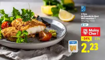 Lidl 2 filets de limande du Nord MSC meunière offre