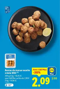 Lidl Accras de morue recette créole MSC offre
