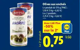 Lidl BARESA Olives aux anchois offre