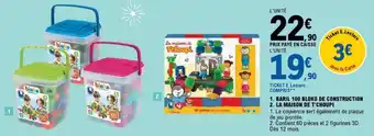 E.Leclerc BARIL 100 BLOKO DE CONSTRUCTION LA MAISON DE T'CHOUPI offre