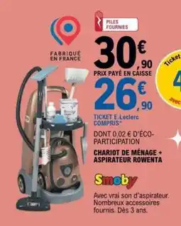 E.Leclerc Chariot de ménage + Aspirateur Rowenta offre