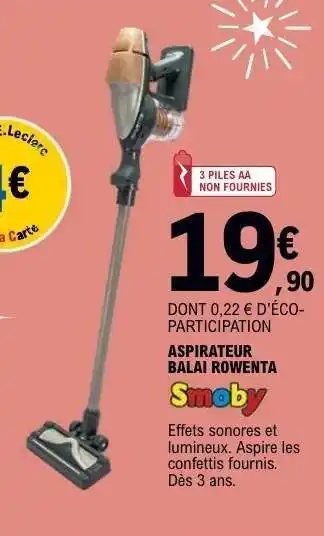 E.Leclerc ASPIRATEUR BALAI ROWENTA offre