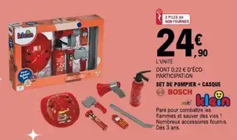 E.Leclerc SET DE POMPIER + CASQUE offre