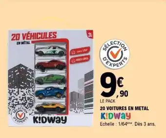 E.Leclerc 20 VOITURES EN METAL KIDWAY offre