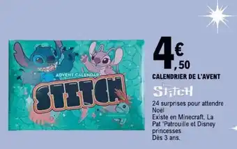 E.Leclerc Calendrier De L'avent Stitch offre