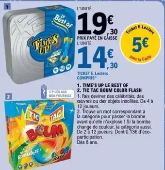 E.Leclerc Tic Tac Boum Color Flash offre