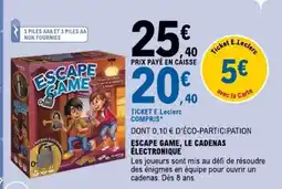 E.Leclerc ESCAPE GAME, LE CADENAS ÉLECTRONIQUE offre