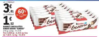 E.Leclerc Barres Chocolatées Kinder Bueno Kinder offre