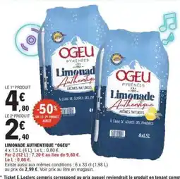 E.Leclerc LIMONADE AUTHENTIQUE “OGEU” offre