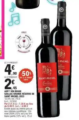 E.Leclerc AOP/A Vin Rouge Gaillac Grande Réserve de Saint Michel 2023 offre