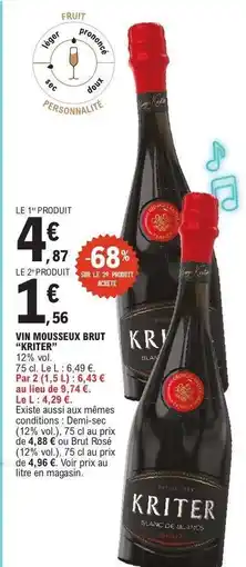 E.Leclerc VIN MOUSSEUX BRUT KRITER offre