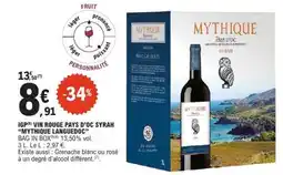 E.Leclerc IGP VIN ROUGE PAYS D'OC SYRAH 'MYTHIQUE LANGUEDOC' offre