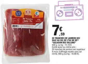 E.Leclerc 20 Tranches de Jambon Sec offre