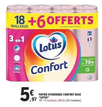 E.Leclerc PAPIER HYGIENIQUE CONFORT ROSE LOTUS offre