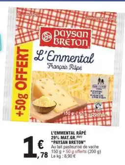 E.Leclerc L'Emmental Râpé offre