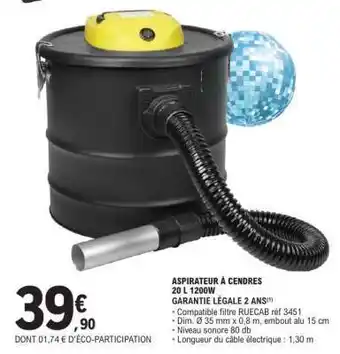 E.Leclerc Aspirateur à cendres offre