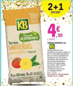 E.Leclerc TERREAU UNIVERSEL 40 L offre