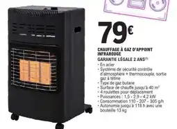 E.Leclerc CHAUFFAGE À GAZ D'APPOINT INFRAROUGE offre