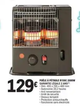 E.Leclerc POÊLE À PÉTROLE R150C 2000W offre
