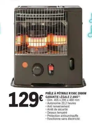 E.Leclerc POÊLE À PÉTROLE R150C 2000W offre