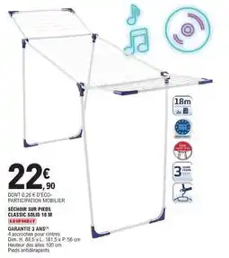 E.Leclerc SÉCHOIR SUR PIEDS CLASSIC SOLID 18 M offre