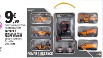 E.Leclerc COFFRET 6 VÉHICULES AVEC POMPE ESSENCE offre