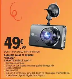 E.Leclerc DASHCAM AVANT ET ARRIÈRE 'GOKANA' offre
