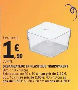E.Leclerc ORGANISATEUR EN PLASTIQUE TRANSPARENT offre