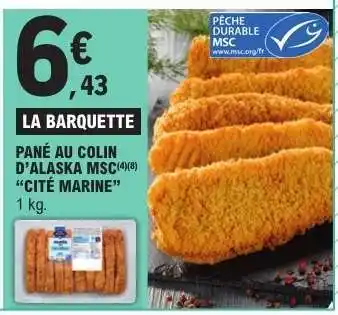 E.Leclerc PANÉ AU COLIN D’ALASKA MSC offre