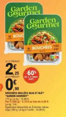 E.Leclerc BOUCHÉES GRILLÉES SOJA ET BLÉ GARDEN GOURMET offre