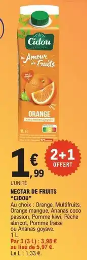 E.Leclerc NECTAR DE FRUITS CIDOU offre