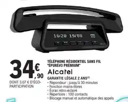 E.Leclerc Téléphone résidentiel sans fil 'EPUR#3 PREMIUM' Alcatel offre