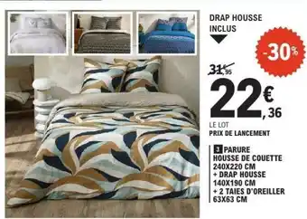 E.Leclerc 3 PARURE HOUSSE DE COUETTE offre