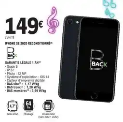 E.Leclerc IPHONE SE 2020 RECONDITIONNÉ offre