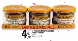 E.Leclerc 3 Terrines Traditionnelles 'Lou Gascoun' offre