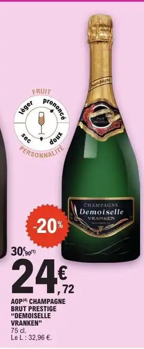 E.Leclerc AOP Champagne Brut Prestige 'Demoiselle Vranken' offre