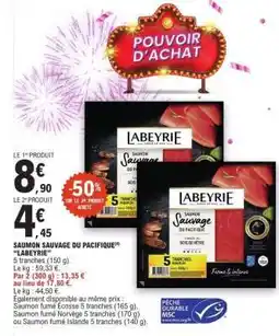 E.Leclerc SAUMON SAUVAGE DU PACIFIQUE LABEYRIE offre