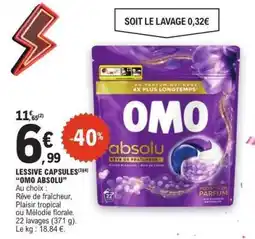 E.Leclerc LESSIVE CAPSULES OMO ABSOLU offre