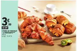 E.Leclerc 2 PAINS AU CHOCOLAT + 2 CROISSANTS offre