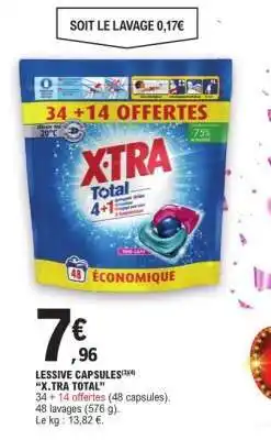 E.Leclerc LESSIVE CAPSULES X.TRA TOTAL offre