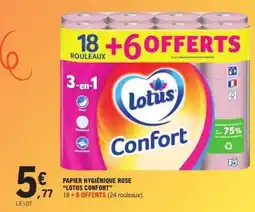 E.Leclerc Papier Hygiénique Rose 'Lotus Confort' offre