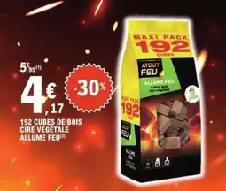 E.Leclerc 192 CUBES DE BOIS CIRE VÉGÉTALE ALLUME FEU offre