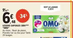 E.Leclerc LESSIVE CAPSULES 3EN1 OMO offre